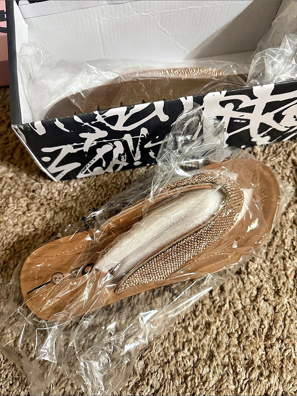 Embellished Gold Sandals NWT